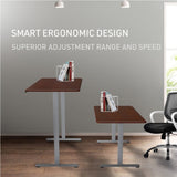 FORTIA Sit To Stand Up Standing Desk, 150x68cm, 72-118cm, Height Adjustable, 50kg Rated, Walnut V219-ADKSSTFO5WLSA