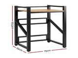 Artiss Over Washing Machine Rack Laundry Shelf Space Saver 75cm Black BSR-A-1T-105H-BK