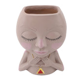 Face Planter Pot Multipurpose Resin Cute Girl Heads Succulent Flowerpot with Drainage Hole for V1294-YM0901-3111240041511