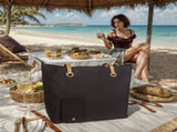Portable Canvas Wine Tote with Drink Dispenser, Insulated Wine Bag, Black, One Size, Adult, V1192-AZ-W-3267