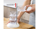 Kitchen Seasoning Bottles Boxes Plastic Frame Rotating Condiment Storage Rack-Light Blue 4 Layers V1263-JX-278