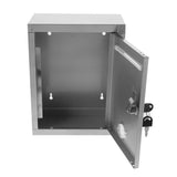 Stainless Steel Wall Mount Mailbox with Lock, Black Secure Mailbox for Office and Home Use, 1 Set V1369-AZ3-W-21473