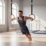 235mm Wooden Gymnastic Rings Olympic Gym Strength Training & Fitness V63-822581