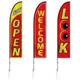 Open Flags for Business Advertising Feather Flag Kit Open Look Welcome V952-QGYMQGQWAOPP37QX0V0