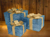 Set of 3 Lighted Gift Boxes With Plug For Decor Weddings Yard Home Holiday Art V1370-AZ4-12177