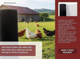 30m Black Chicken Wire Mesh Roll Heavy Duty Aviary Netting & Garden Fencing for Poultry Enclosures V63-952941