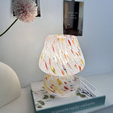 Vintage Speckled All Glass Mushroom Table Lamp - Bedside Soft Ambient Night Light, USB Plug with 3 V888-ELOSUNG55166-11