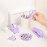 Desk Accessories, Stapler and Tape Dispenser Set,10PCS Office Supplies Set, Stapler, Tape Dispenser, V1107-121-47778-PUR-10PCS