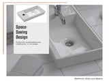 Small Compact Bathroom Cloakroom Hand Wash Basin Sink Ceramic Wall Hung V63-952321