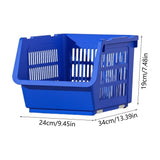 3 Piece Stackable Storage Baskets with Wheels Large ABS Plastic Kitchen Toy Organizer Bins 13x9x22 V1369-AZ3-W-21557