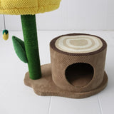 CATIO Log Cat House With Yellow Camelia Cat Scratching Tree V390-C7079