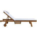 Gardeon 2x Sun Lounge Wooden Lounger Outdoor Furniture Day Bed Wheel Patio White ODF-B-LOUNGE-WHEEL-WHX2