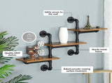 Industrial Pipe Shelving Pipe Shelves Wall Mounted Decor Floating Shelves Retro Rustic Shelf for Bar V324-WRACK-3LTPZ