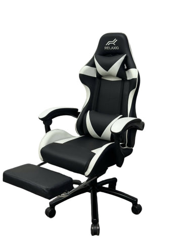 Gaming Chair With Headrest and Foot Rest - White V957-AZM39671005K