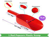 Double Handle Concession Popcorn Scoop 16 oz Red Popcorn Plastic Scoop 10 oz Dredge V1259-DP01-F-511