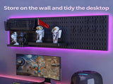 CARLA HOME Pegboard Wall Organizer Kit with 3 Modular Black Panels & 17 Accessories for Gaming, V178-36275