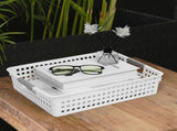 36x Premium Plastic Storage Basket Bulk w/ Grip Handles 30*21.5*8.5cm V563-PS3021-1BOX