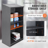 Podium Stand, 47 in Hostess Stand with 4 Rolling Wheels, Wood Podium with Storage Shelves, and Slant V952-CTSJTHSYMDF47ZN65V0