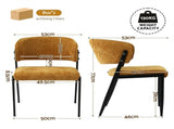 Artiss Dining Chairs Set of 4 Linen Fabric Soft Upholstered Chairs Mustard DINC-KJ-7016-MSX4