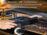 Adjustable-Angle 3-Speed Electric Grill Brush, Type-C, Stainless Steel Angled head,high-speed SS V1107-114-95675
