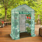 Walk-in Green House, 4.6 x 2.4 x 6.7 ft Greenhouse with Shelves, Set Up in Minutes, High Strength PE V952-ZXJZWSFMTCGLSKFP5V0