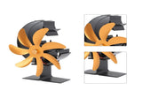 Heat Powered Stove Fan 7 Blade Moon Model Silent Operation Circulating Warm Air Highly Efficient Log V1294-YM0706-3114230120112