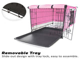 Wire Dog Cage Crate 48in with Tray Cushion Mat PINK Cover Combo V274-PET-WCCVCU48-PK