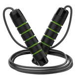 5 PCS Black-green Adjustable Steel Wire Speed Jump Rope Set - Professional Fitness Rope with Ball V888-ELOSUNG38172