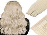 Tape in Hair Extensions Human Hair Platinum Blonde 18 Inch 20pcs 50g/pack Straight Hair Extensions V1188-WTJ-SJH-1561