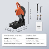Chop Saw, 14"/355mm Blade Diameter Off Saw, 2800W 1200RPM Steelting Machine, Adjustable Dry V952-LQXXCQGJYC1411KY4V3
