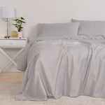 KENSINGTON 1200TC COTTON SHEET SET IN STRIPE-QUEEN - SILVER ABM-202136