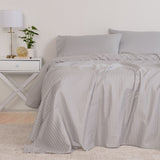 KENSINGTON 1200TC COTTON SHEET SET IN STRIPE-QUEEN - SILVER ABM-202136