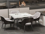 White Sintered Stone Dining Table With Black Legs For Modern Interiors V767-JJ-XZ329-BLB-V1