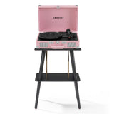 Crosley Cruiser Bluetooth Portable Turntable Crosley Turntable Stand Bundle- Blush Pink V398-CR8005EST-BH4