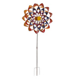 Outdoor 3D Windmill Colourful Exquisite Metal Wind Spinner with Ground Stake for Parks Lawn Yard V1294-YM0901-3111230149711