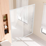 Semi-frameless Shower Door 57.7-59" x 70" SGCC Tempered Glass 1/4" Chrome V952-DBKSYMTLYSM6LNGAYV0