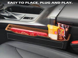 2PC Black Obsidian Car Seat Gap Filler for Car SUV Pickup Truck Premium Leather Wrapped Wood V1107-800-21755