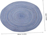 5pcs Woven Placemats 15 Inch Braided Table Mats Washable Blue for Dining V1192-AZ-W-21587