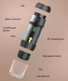 White 3-in-1 Portable Electric Espresso Maker - Rechargeable Travel Coffee Machine for Capsules & V888-ELOSUNG23964