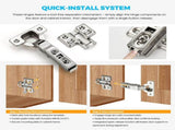 Full Overlay Soft Close Cabinet Hinges Concealed Kitchen Cabinet Hinges, Heavy-Duty Adjustable V1107-994-56443-SLR-10PACK