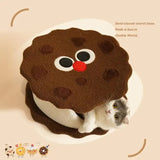 Adorable Cookie-Shaped Cat Bed - Cozy and Playful Pet Hideout V888-ELOSUNG10731