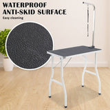 Paw Mat Pet Grooming Salon Table 78cm Adjustable Foldable Mobile for Commercial BLACK V274-PET-PGT101-BK