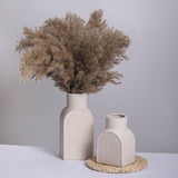 White Ceramic Vase Set of 2Square Vase Rustic Home Decor Minimalist Nordic Boho Style for Living V1192-AZ-W-15846