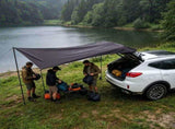 SUV Car Side Awning Roof Top Tent, UV Protection Sun Shade Shelter Suction Cup, Silver Coated Black V1366-AZ2-W-14193