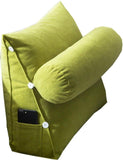 Adjustable Lumbar Support Cushion with Headrest for Office Chair, 45 x 45 x 20cm, Green V1188-MS-325-0652