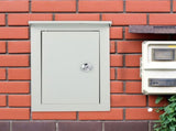 Weatherproof Outdoor Electrical Meter Box Grey Metal for Home Quick Installation V1369-AZ3-W-14457