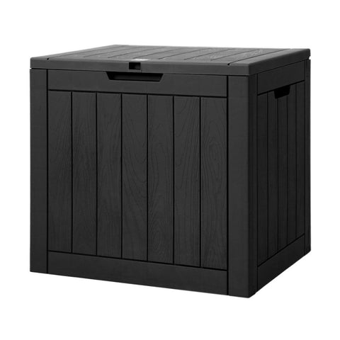 Gardeon Outdoor Storage Box 118L Container Lockable Indoor Garden Toy Tool Shed Black OSB-C-118L-BK