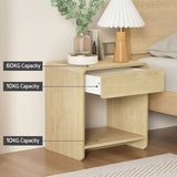 Artiss Bedside Table Drawer Open Shelf Pine FUR-T-BS-01-WD