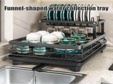 Kitchen Double Layer Draining Rack Partition Storage Built In Drainage Structure Design Organizer V1370-AZ4-09232