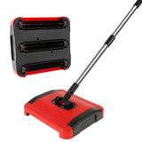 Manual Carpet Floor Sweeper, Non-Electric Multi-Surface Cleaner V1369-AZ3-W-12534